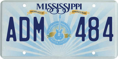 MS license plate ADM484