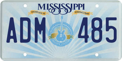 MS license plate ADM485