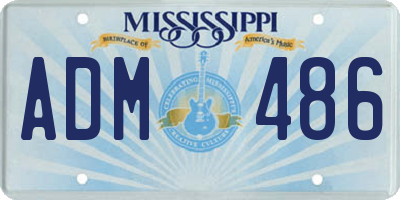 MS license plate ADM486