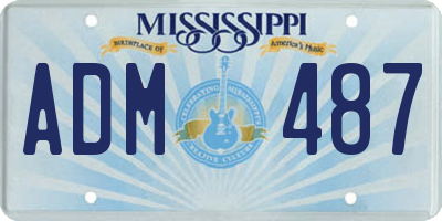 MS license plate ADM487