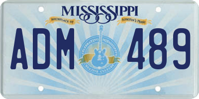 MS license plate ADM489