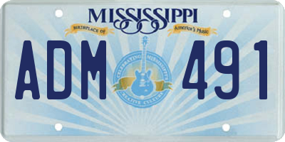 MS license plate ADM491