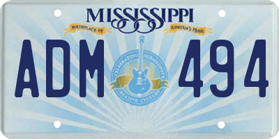 MS license plate ADM494