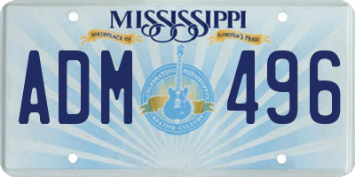 MS license plate ADM496
