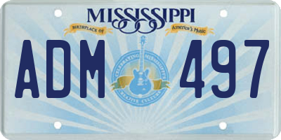 MS license plate ADM497