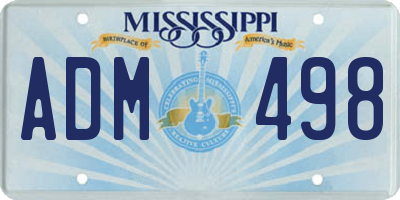 MS license plate ADM498