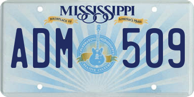 MS license plate ADM509