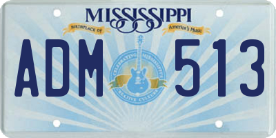 MS license plate ADM513