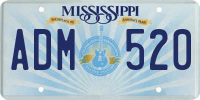 MS license plate ADM520