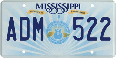MS license plate ADM522