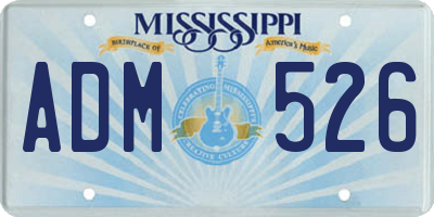 MS license plate ADM526