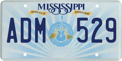 MS license plate ADM529