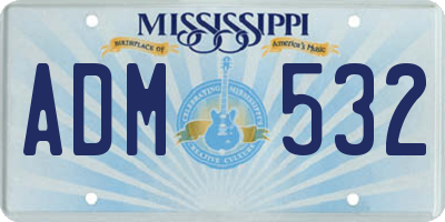 MS license plate ADM532