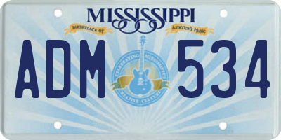 MS license plate ADM534