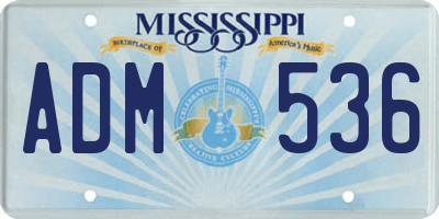 MS license plate ADM536