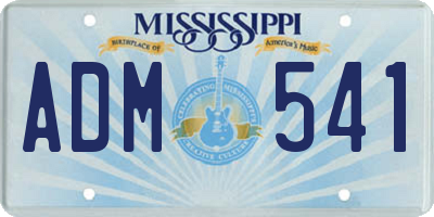 MS license plate ADM541