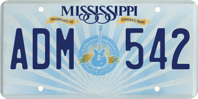 MS license plate ADM542