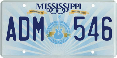 MS license plate ADM546