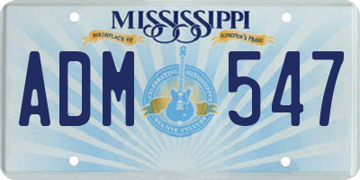 MS license plate ADM547