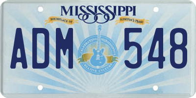 MS license plate ADM548