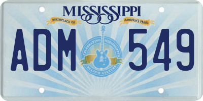 MS license plate ADM549