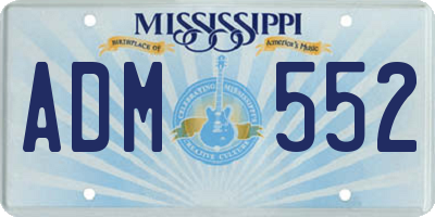 MS license plate ADM552
