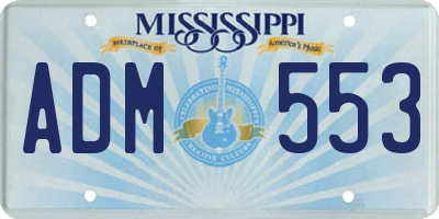 MS license plate ADM553
