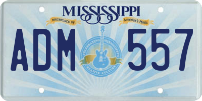 MS license plate ADM557