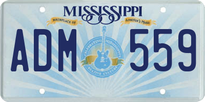 MS license plate ADM559