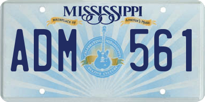 MS license plate ADM561