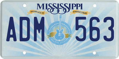 MS license plate ADM563