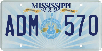MS license plate ADM570