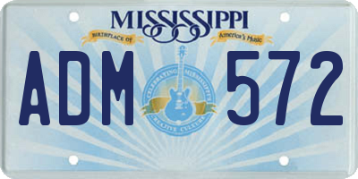MS license plate ADM572