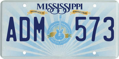 MS license plate ADM573