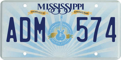 MS license plate ADM574