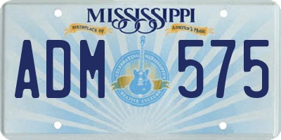 MS license plate ADM575