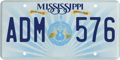MS license plate ADM576