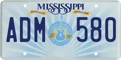 MS license plate ADM580