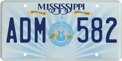 MS license plate ADM582