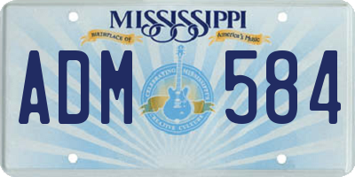 MS license plate ADM584