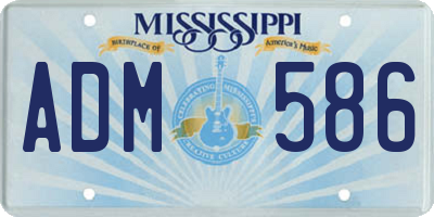 MS license plate ADM586
