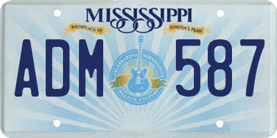 MS license plate ADM587