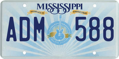 MS license plate ADM588