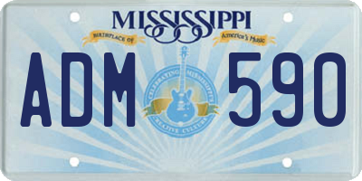 MS license plate ADM590