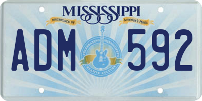 MS license plate ADM592