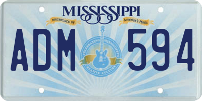 MS license plate ADM594