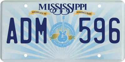 MS license plate ADM596