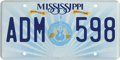 MS license plate ADM598