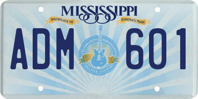 MS license plate ADM601