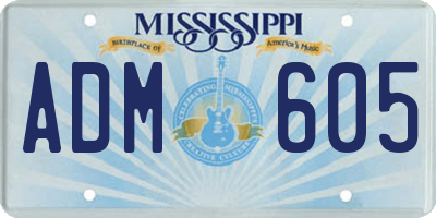 MS license plate ADM605